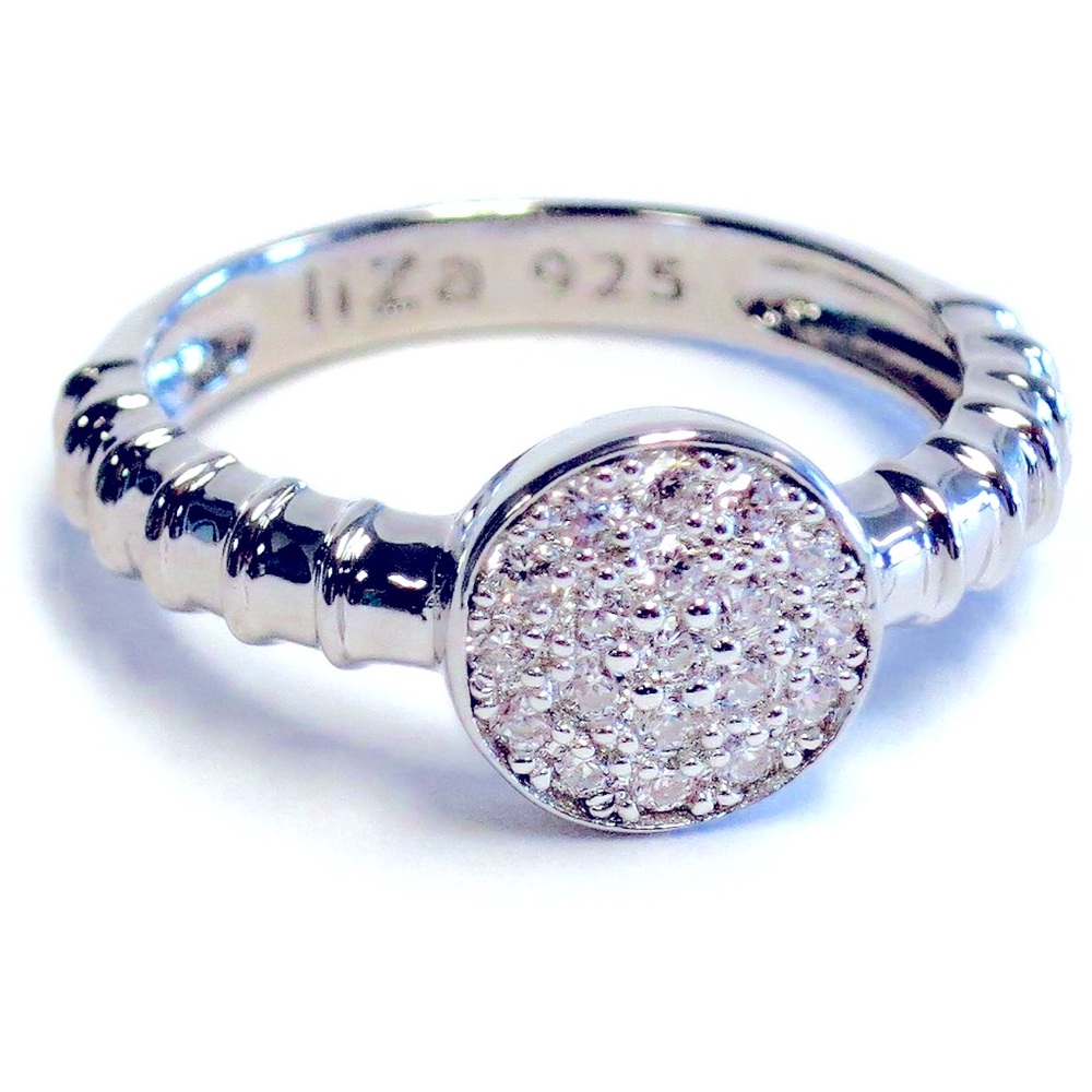 Lisa Schwartz Sterling Silver Pave Circle Ring